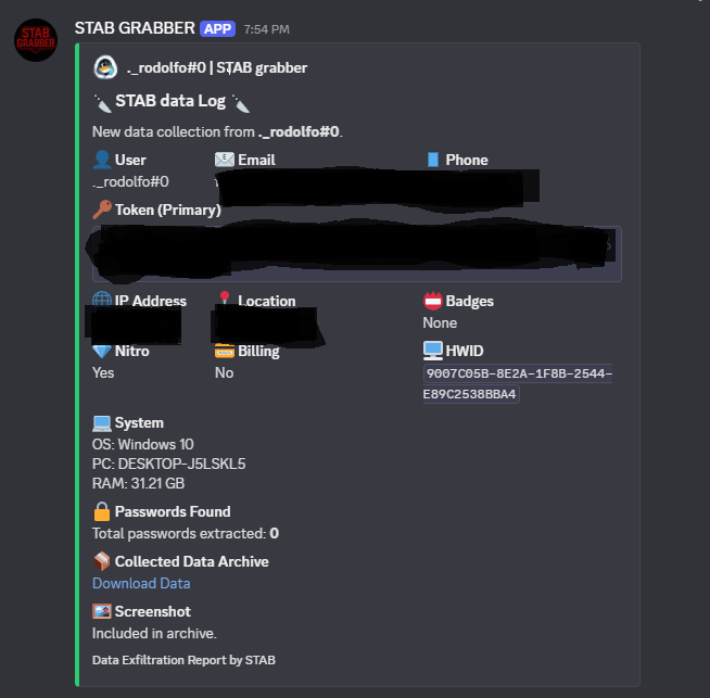 STAB Webhook Grabber Interface